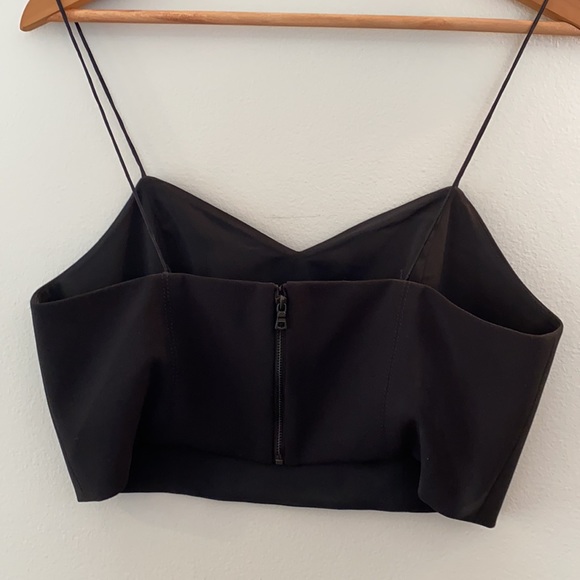 Alice + Olivia Archer Black Cropped Cami Top Women's Large - Picture 8 of 9